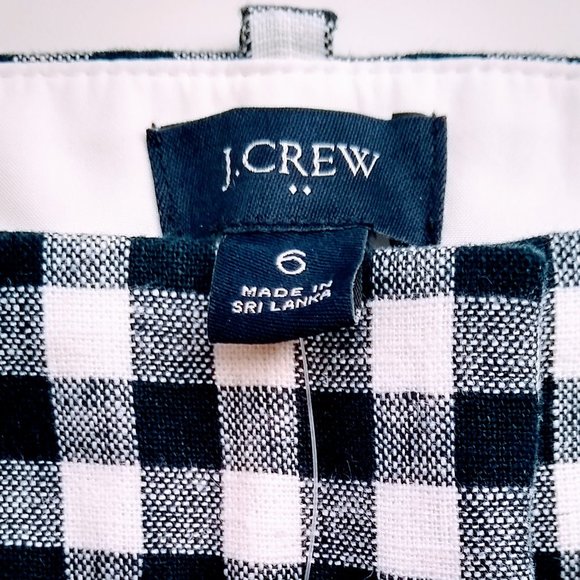 J. CREW Gingham linen-cotton Holland Pant Size 6 - Picture 7 of 16